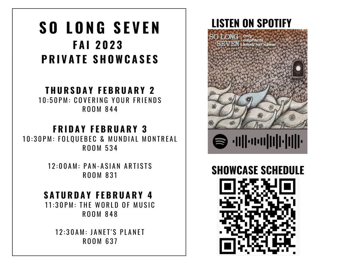 solongseven's tweet photo. Here is our schedule for the @folkalliance conference in KC. #folkmusic #internationalmusic #canadianmusic #banjomusic #tabla #onlyelephantsknowhername #newrelease #goodstories #greatmusic #SL7 https://t.co/M7l2fXbyMJ