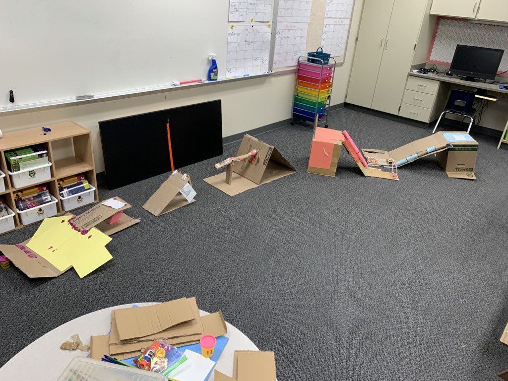 📏✏️Mrs. Wood’s class had fun moving through the Engineering Design Process as they created ramps to explore force and motion. #BelievePlanoISD
