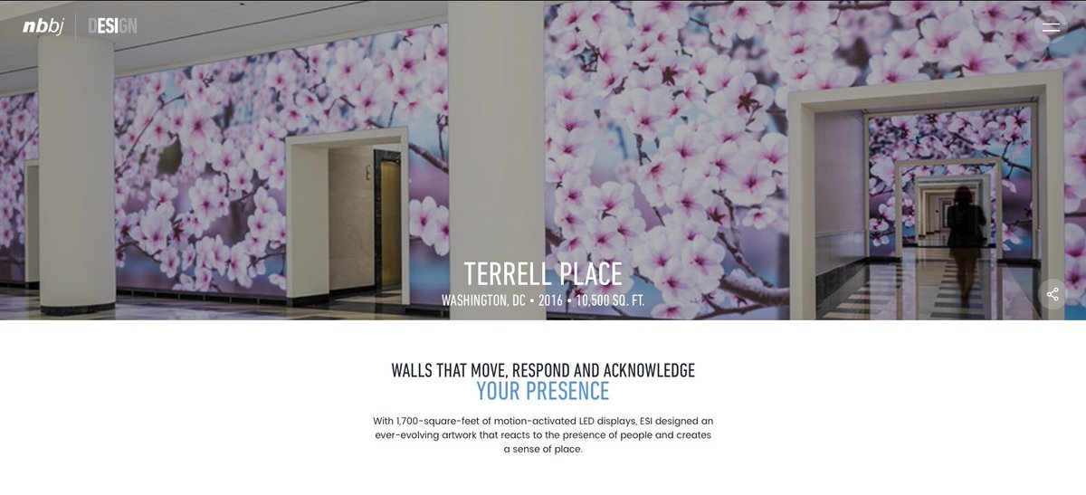 JohnMar77301444's tweet image. TERRELL PLACE
WALLS THAT MOVE, RESPOND AND ACKNOWLEDGE
YOUR PRESENCE
With 1,700-square-feet of motion-activated LED displays

#Art #CorporateArt #DigitalInstallation #NYC #Brooklyn #Queens #Bronx #StatenIsland #LongIsland #WashingtonDC #USA #Vimeo #LED