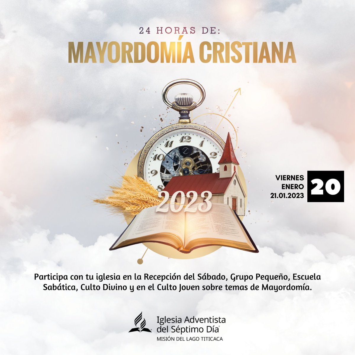 Adventistas_MLT's tweet photo. Sábados de Mayordomia - 20 de Enero 2023 #24HM #MLT ⏳
Participa con tu iglesia de 24 horas de Mayordomía.
Todos los servicios de la iglesia, nos hablan de #MayordomíaMLT
Materiales de Mayordomía para tu Iglesia: 👨🏫🤗
https://t.co/MY9e5qLGMQ
Únete a este gran desafío y gana https://t.co/I2S4XI4dpG