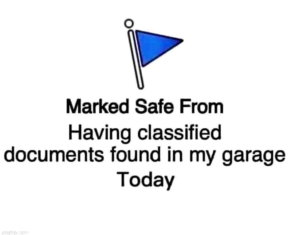CharleNcharge79's tweet photo. I'm safe are you? #documentsindicateconspiracy #mygarageissafe #BidenClassifiedDocuments #FBICorruption https://t.co/1MFma7bXyT