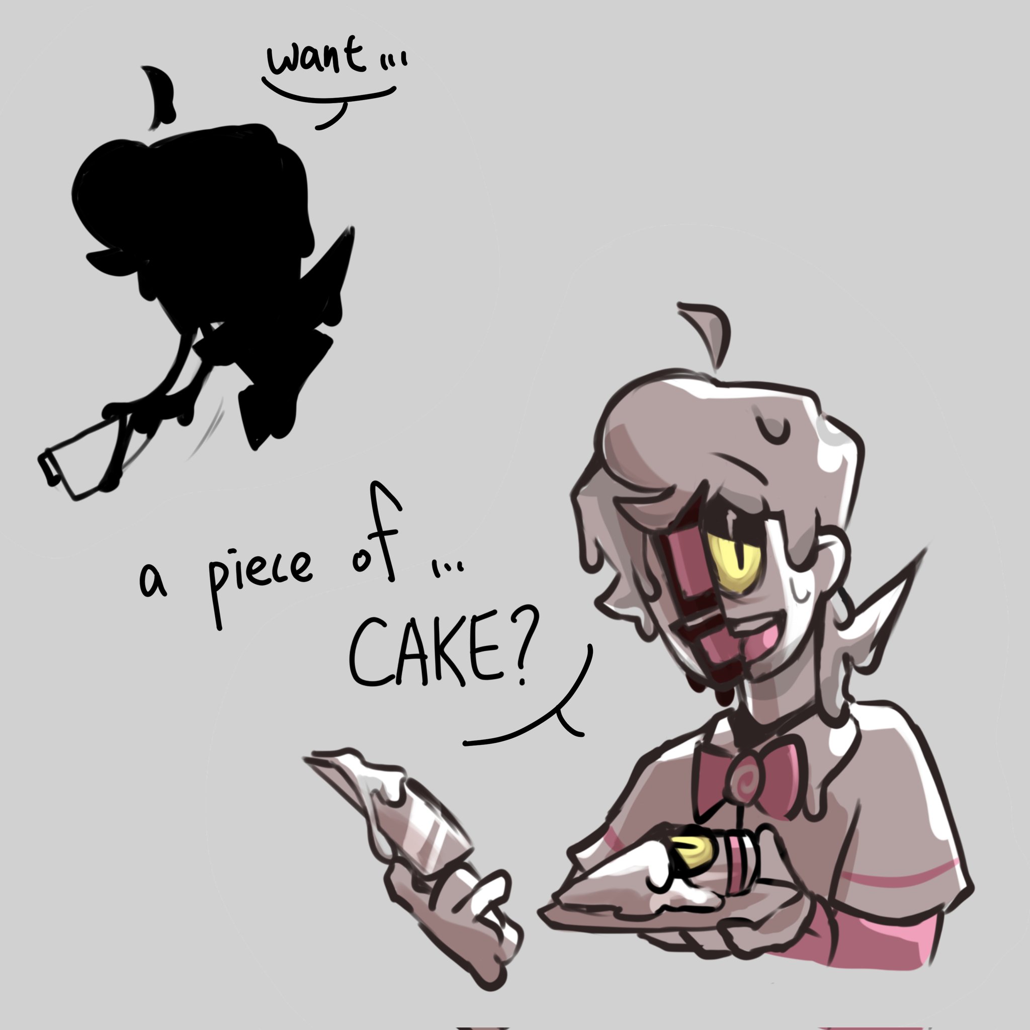 limonad_c (COMS OPEN 0/5) on X: At first I wanted to draw Kevin, but I  know how much you all love Kevin cake *bites him* #spookymonth  #spookymonthfanart #spookymonthkevin #cakekevin #cakevin #kevinxstreber  #candybats #