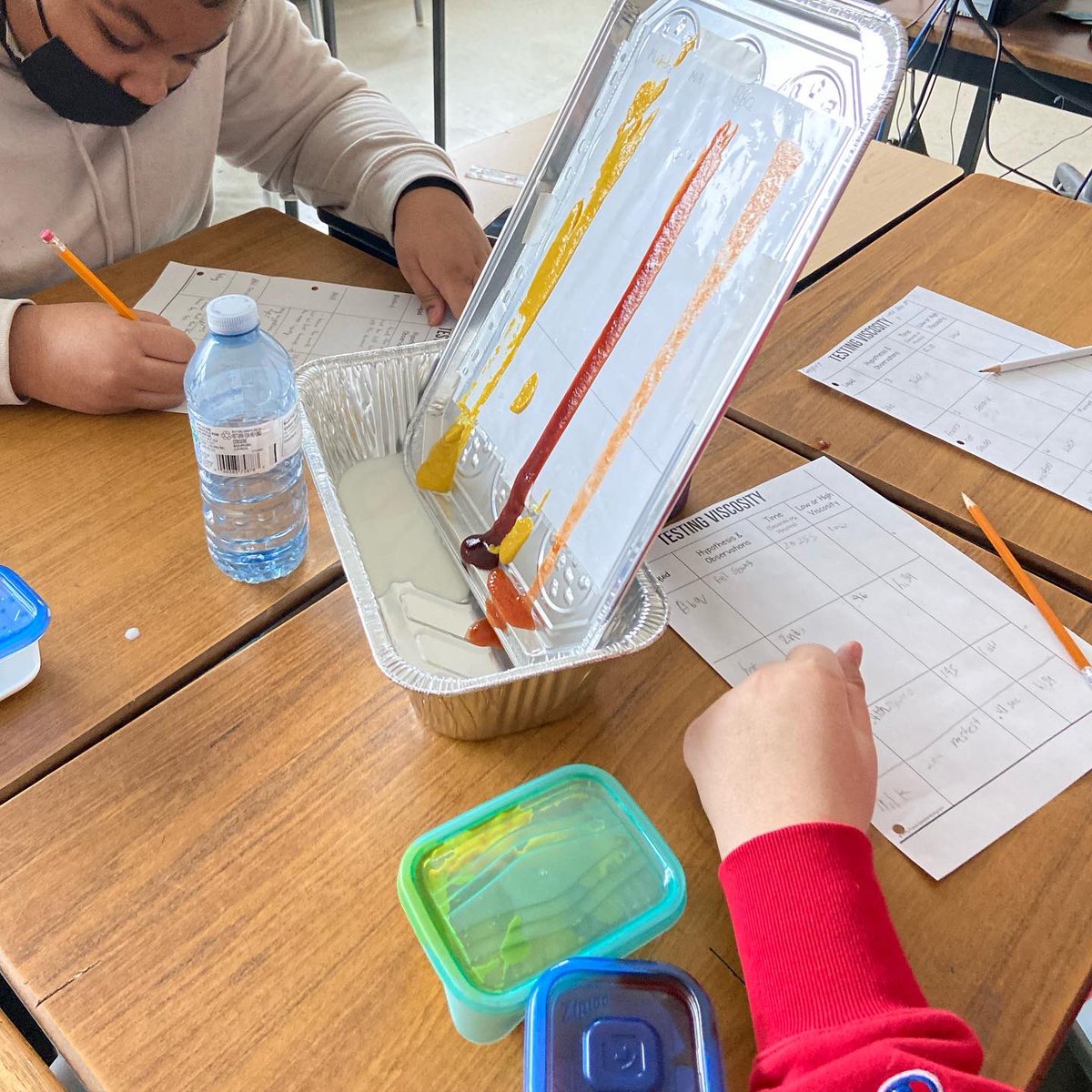 Hands-on experimenting with our favourite sauces! #experimenting #viscosity #grade8 #pdsb <a href="/BalmoralDrivePs/">Balmoral Drive</a> <a href="/PeelSchools/">Peel District School Board</a>
