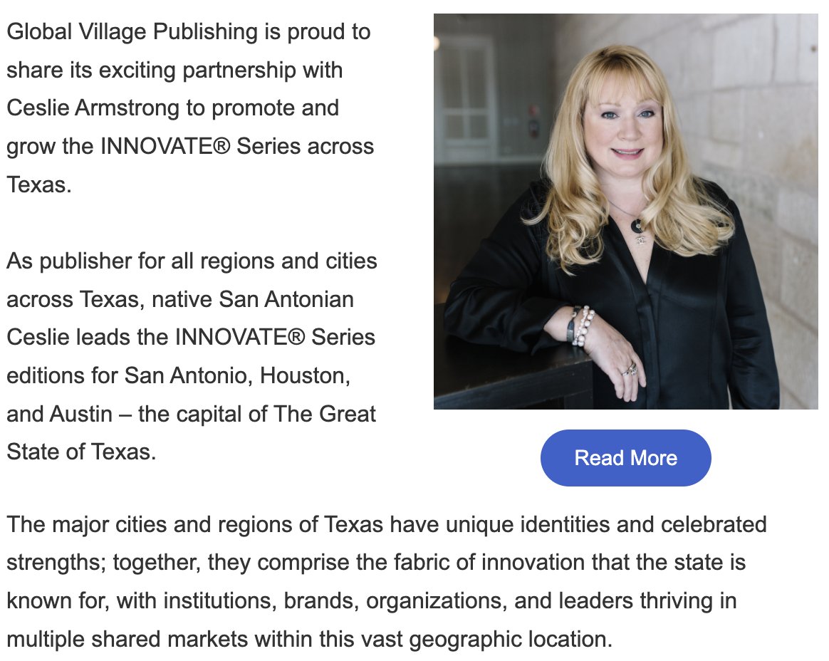 WOW! I made the 'Best of 2022' @InnovateSeries INNOVATE Newsletter & 2023 is off to a roaring start identifying top #leaders, brands & orgs in #Texas telling their stories in beautiful 300+ page limited edition editorial coffee-table #books filled with #photography #SATX #ATX