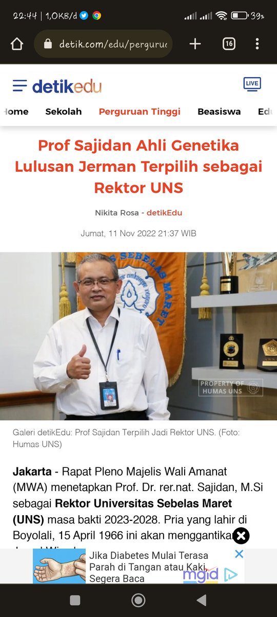 saskiadina7's tweet photo. #UNSActive
🏨Rapat Pleno Majelis Wali Amanat (MWA) menetapkan Prof. Dr. rer.nat. Sajidan, https://t.co/3cFiZ3ZT4Q sebagai Rektor Universitas Sebelas Maret (UNS) masa bakti 2023-2028. https://t.co/1r8LlHbTc4