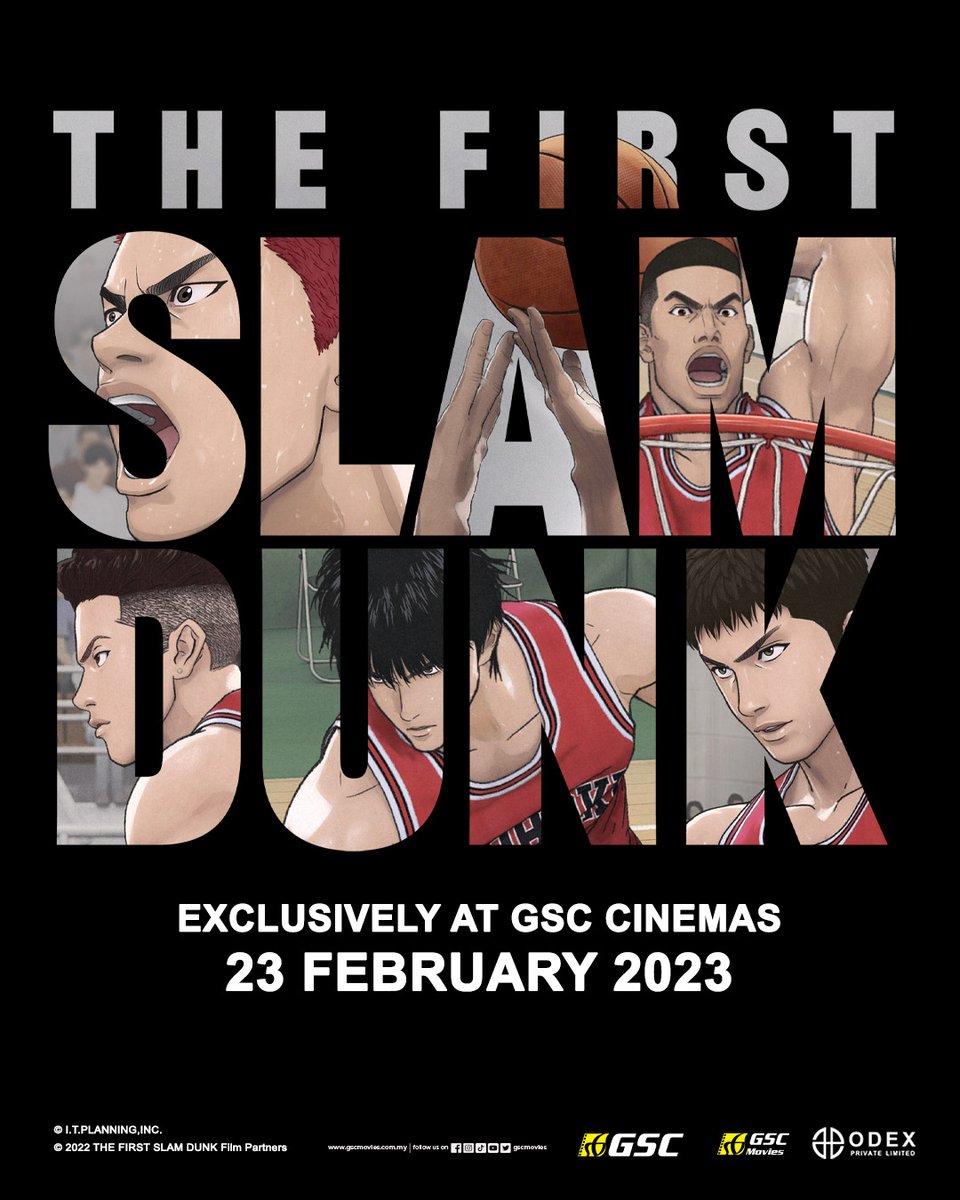 GSCinemas's tweet photo. THE FIRST SLAM DUNK

Coming soon exclusively to GSC this 23 February 2023! 🌟
Stay tuned for more updates!

#TheFirstSlamDunk #SlamDunk #Shohoku #TakenoriAkagi #HisashiMitsui #RyotaMiyagi #KaedeRukawa #HanamichiSakuragi #ODEXAnime #ODEX #GSCMovies #GSCMAnime https://t.co/A39RJze76R
