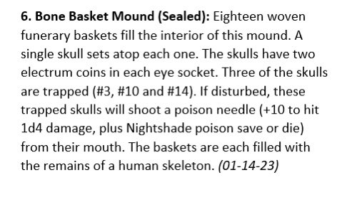 Travis_Fauber's tweet photo. Here is my Dungeon 23 project entry for Saturday 01-14-23.

#osr #systemagnostic #systemneutral 
#dungeon23 #dungeon23challenge #hex23 #hex23challenge https://t.co/t1OeC9UuE9