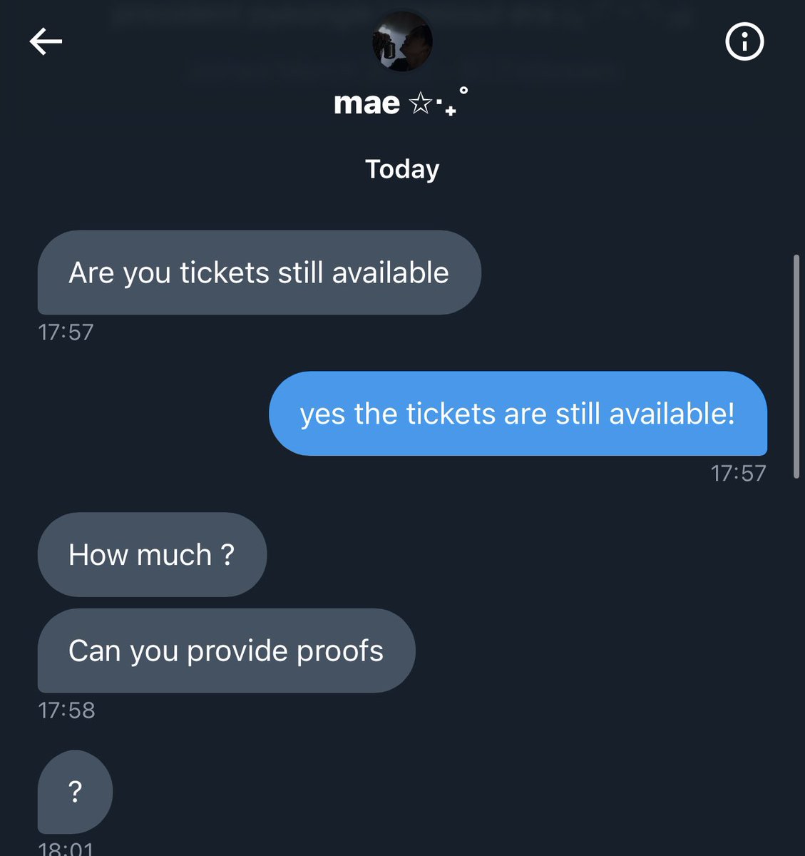 http_beomgyuu's tweet photo. BEWARE OF SCAMMERS ⚠️

please rt for awareness ! REPORT THE ACCOUNT ‼️

@/hellojoongie
@taehunsluv 

if you’re new to selling tickets on twitter  beware of “buyers” who are secretly just scammer i knew from the start this person was a scammer after they asked for my tm email :// https://t.co/94eYWel7pF