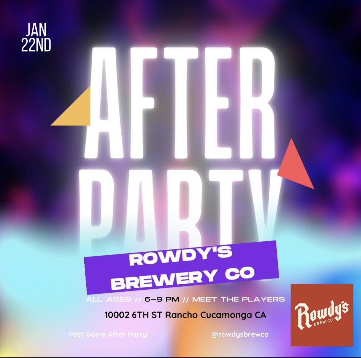 Empire_Strykers's tweet photo. To finish off this week in the Empire, join us at @RowdysBrewCo post game & get to know our players! All ages welcome, Sunday, 6-9PM!
#EMP #WeAreEmpire #BewareTheEmpire
#DefendTheEmpire #EmpirePride #EmpireFamily https://t.co/zjoTiowOr2