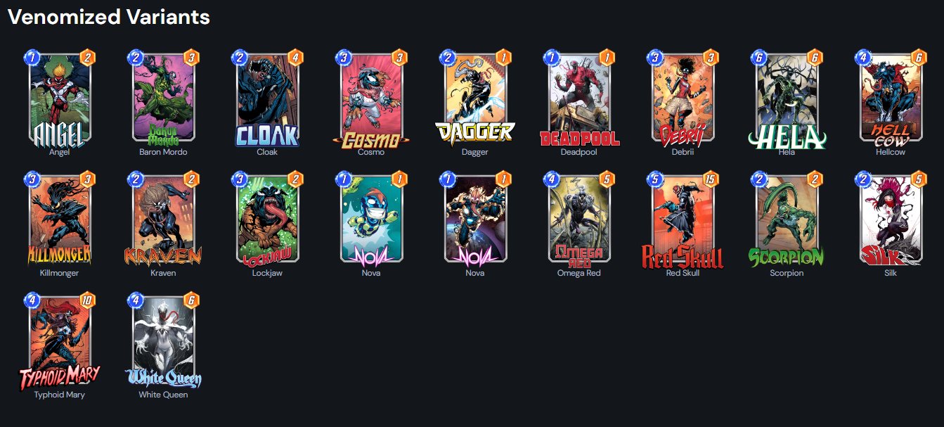 Venomized Variants - Marvel Snap Zone in 2023