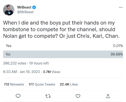 hmark_39's tweet photo. @MrBeast LOL 😂😂 https://t.co/vCF6nUZUe7