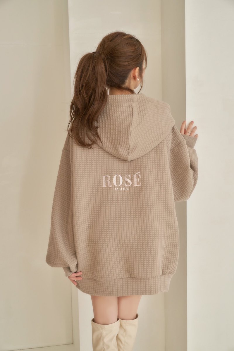 RoseMuse quilting zip hoodie パーカー フーディ　白