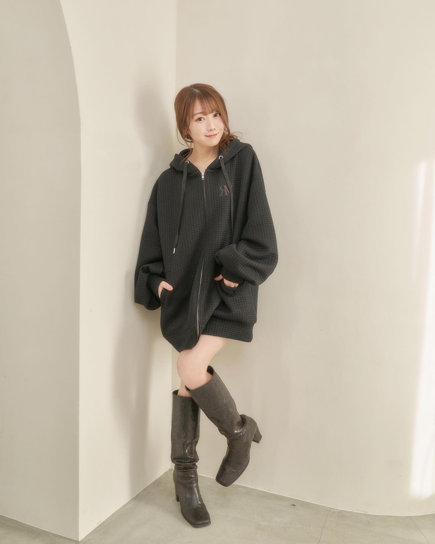 RoseMuse quilting zip hoodie パーカー フーディ　白