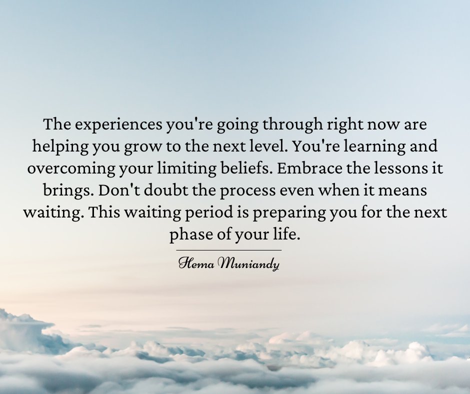 To everything, there is a season and a time for every matter or purpose. Trust the process. This waiting period could just be the beginning of something amazing! 
#mythoughtstoday #selfhealingjourney   #experiencesmatter #dontdoubttheprocess #embracechange #trusttheprocess