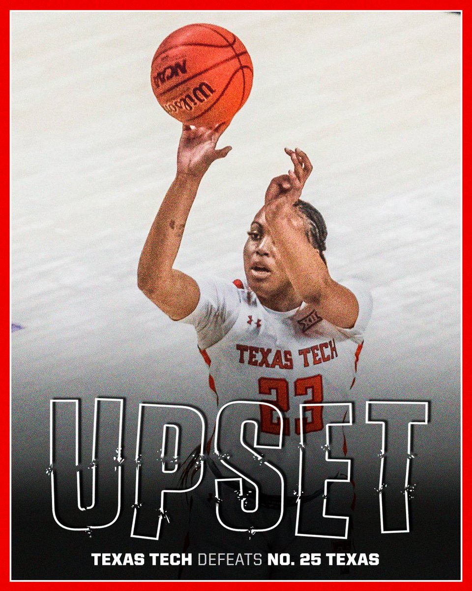 Texas Tech pulls off the upset over No. 25 Texas 😤 

📸: <a href="/LadyRaiderWBB/">Lady Raider Basketball</a>