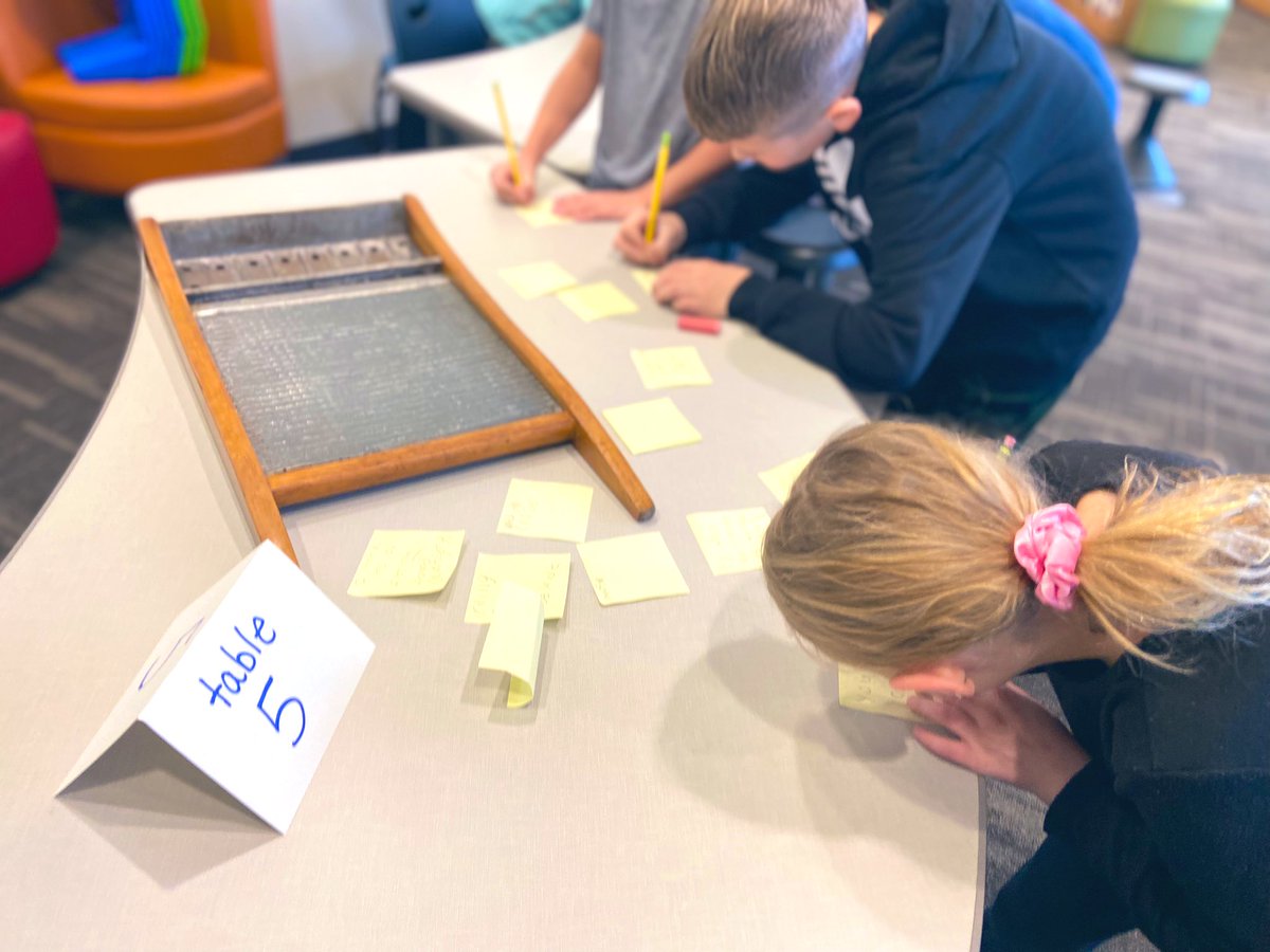 WSELibrary's tweet photo. 2nd grade students actively engaged in inquiry through an artifact gallery walk activity in the library https://t.co/hollR4js4X