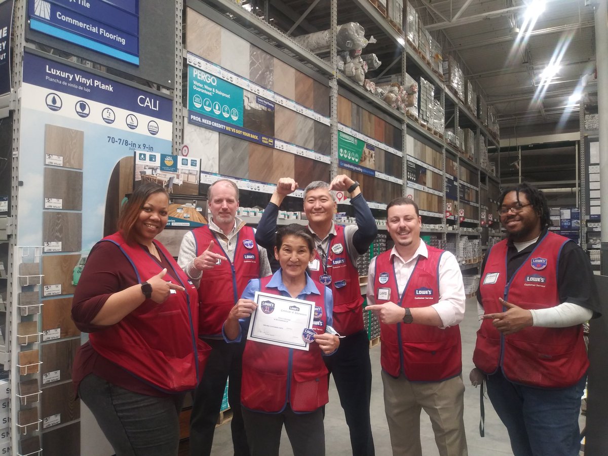 It was an honor to recognize Aileen, our Flooring Sales Specialist at 0086 for 11 years of employment. We appreciate her hard work and dedication <a href="/specialtylowes/">Specialty & Services Selling at Lowe’s</a> <a href="/PresnellLars/">Lars Presnell</a> <a href="/eric_marler/">Eric Marler</a> <a href="/Josh_Lowes_0086/">Josh_OPSASM_Lowes</a> <a href="/EricArnett2/">Eric Arnett</a>. <a href="/TimAlli95204668/">Tim Allison</a>