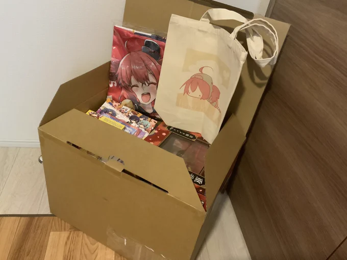 段ボールはGの温床になると聞いたので収納ケースに入れ替え中このクソデカ段ボールは丸ごとテトさんグッズです 