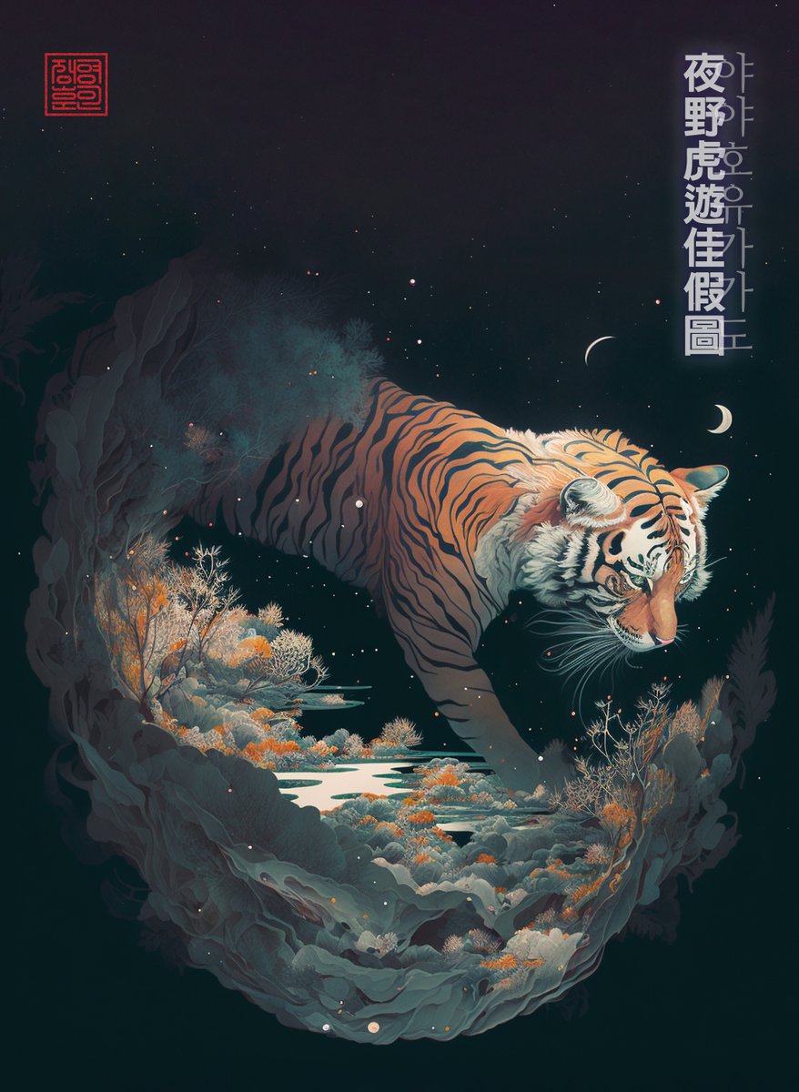 ARTIST_JYH's tweet photo. TIGER ART: YAYAHOYOUGAGADO (야야호유가가도, 夜野虎遊佳假圖)
Open Sea Release
https://t.co/rh03DNASuq
Digital Art #NFT #MediaArt #curious #surreal #mysterious #NFTArt #criptopunks #nftcommunity #nftcollection #digitalart #clubhouse #Transformer #Korea #Garden #Tiger #Zodiac https://t.co/TCMPhCWtzp