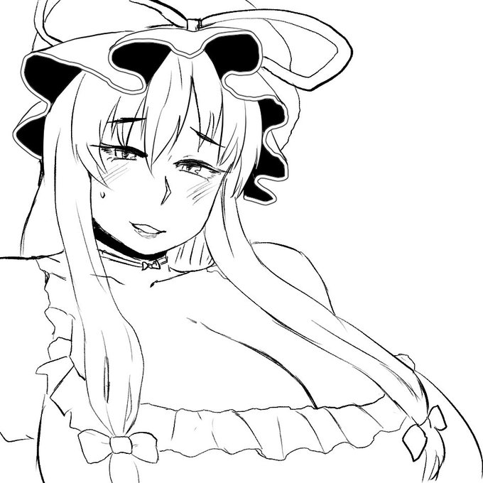 紫おばさんのサークルカットを描くなどする 