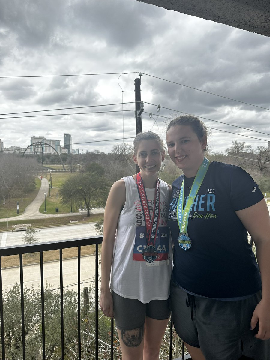CarlyGraverson's tweet photo. Finished my first half marathon on Sunday! Fianceรฉ ran the full. Such a rewarding experience seeing Houston from a new perspective. Special thanks @bennettrun for the training plan & race day assist. #thisisaboutrunning #thisisnotaboutrunning #everyrunhasapurpose https://t.co/ldKaIH97Is