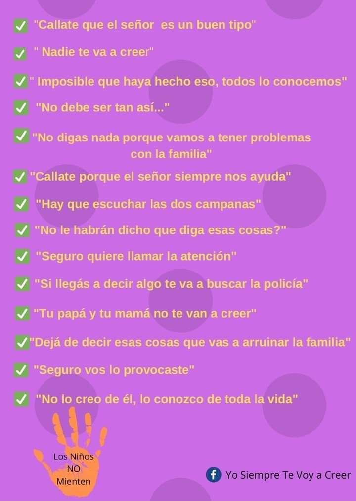 mariane211181's tweet photo. A menudo, frases como estas son las que tienen que escuchar las víctimas de abuso sexual; cuando, aún bajo amenazas de su abusador intentan relatar y manifestar su sufrimiento y se encuentran con un entorno que no les escucha, no les cree y que las silencia.
Creé en sus palabras https://t.co/3MAlojKyQx