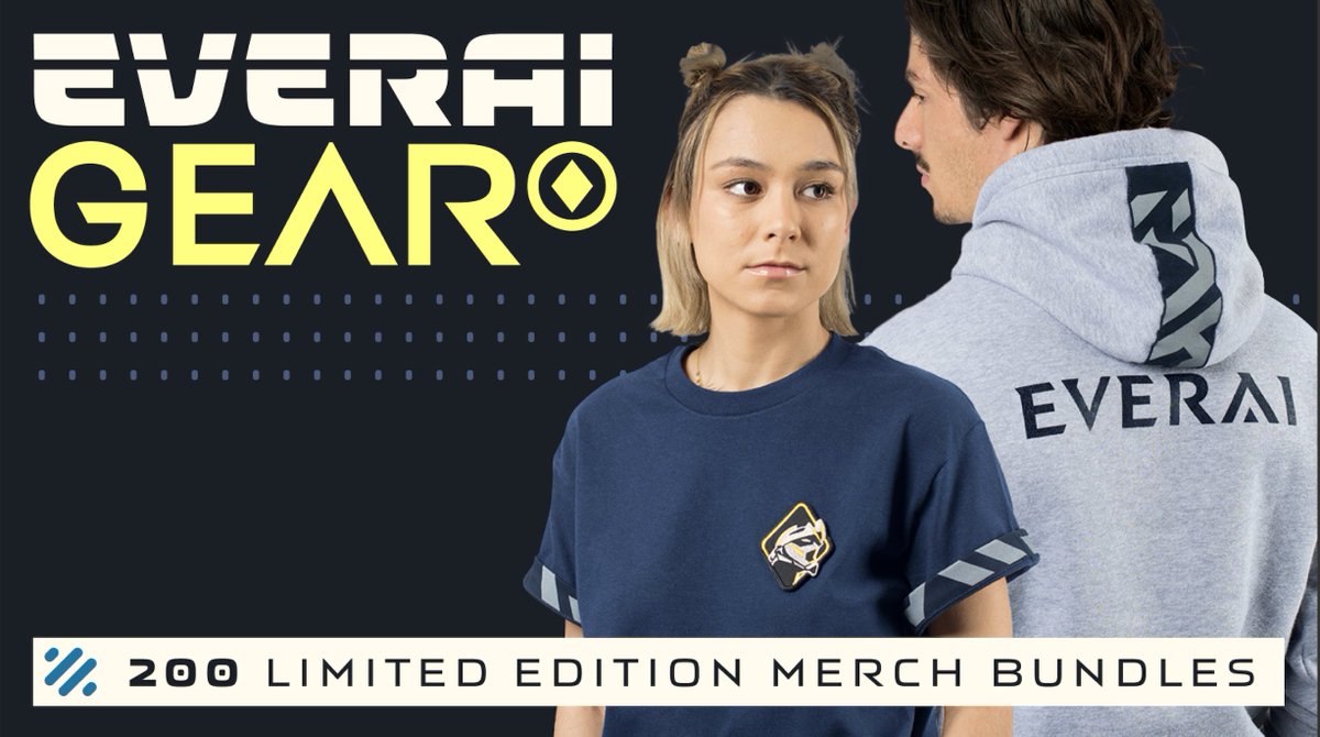 Everai's tweet photo. Presenting ⸢Everai Gear⸥ 200 Limited Edition Bundles available to holders. Website live this Friday, January 20th. 

More info below! https://t.co/C5zoe92tKZ