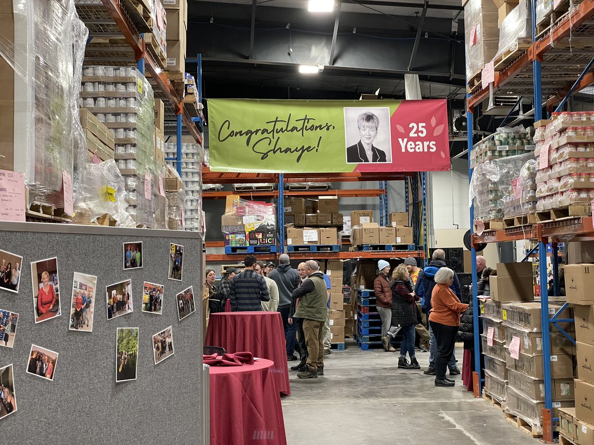 Such a joy to be with Shaye (@northernlakesfb ED) and Sue (<a href="/food4every1/">Second Harvest North Central Food Bank</a> ED) today, celebrating Shaye's 25th anniversary at the food bank! Congratulations on an incredible milestone!