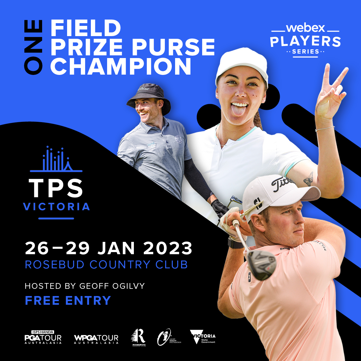 The <a href="/Webex/">Webex</a> Players Series is returning for its 3rd yr - kicking off with #TPSVic next week, hosted by Geoff Ogilvy. Together with <a href="/PGAofAustralia/">PGA of Australia</a> &amp; <a href="/WPGATour/">WPGA Tour of Australasia</a>, we look forward to welcoming you to the #golf tournament where you can get 'inside the ropes', up close to the action!