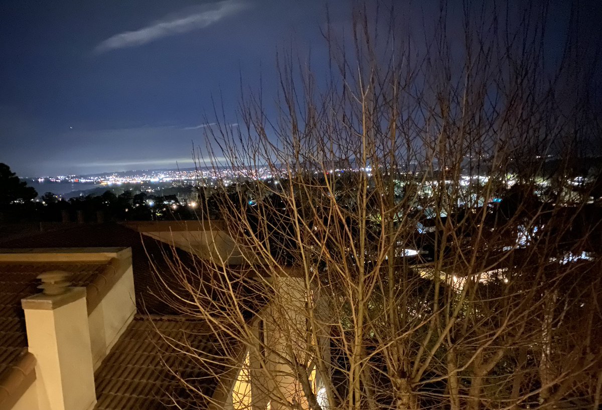 Freshly scrubbed, the cities around Monterey Bay sparkle with a new brilliance tonight. My current view