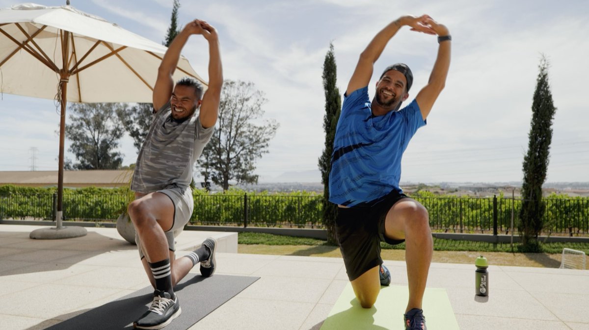 expressoshow's tweet photo. How about starting your fitness journey at home? 
Ryle was joined by cricket legend, @jpduminy21 to see how we can do just that with the help of some amazing @TheCrazyStore fitness products💪
Browse their massive range of Pulse Active products in stores nationwide! #ExpressoShow https://t.co/dvnNXFElqw