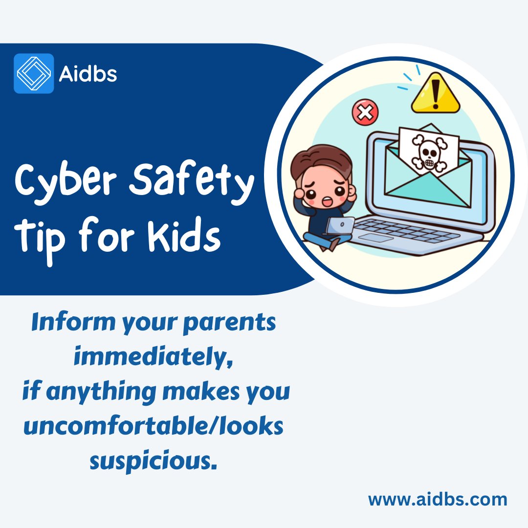 devolityinc's tweet photo. Keeping kids safe while online, especially on social media. Here is an important cyber safety tip for Kids.
#saferkidsonline #children #safety #cybersecurity #kids #baby #tips #cyber #Aidbs #AidbsTechnology https://t.co/kCb3UjnaLS