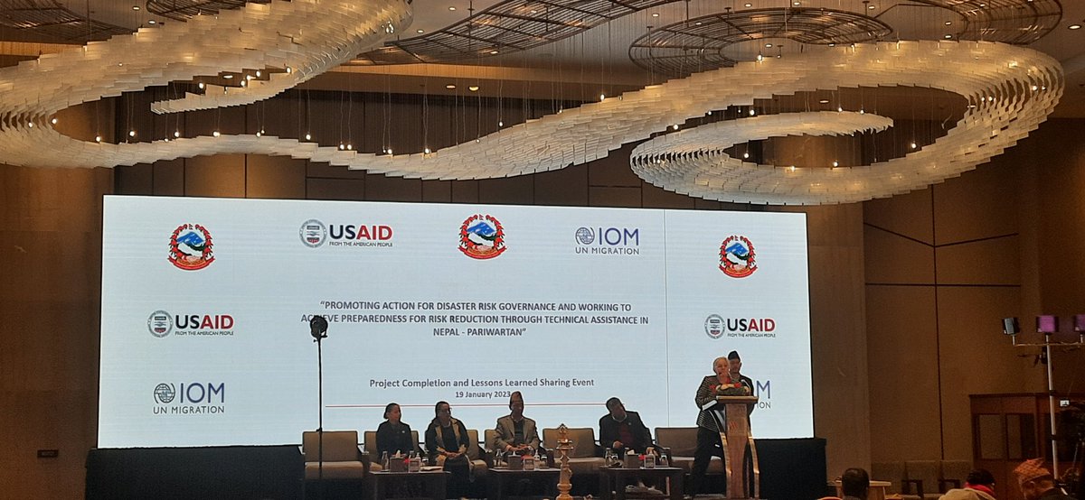 Leaving No Communities Behind, <a href="/iomnepal/">@IOMNepal</a> in partnership with <a href="/USAIDNepal/">USAID/Nepal</a> <a href="/USAIDSavesLives/">USAID's Bureau for Humanitarian Assistance</a> has been supporting all 3 spheres of Govt. under leadership of <a href="/mofaganepal/">सङ्‌घीय मामिला तथा सामान्य प्रशासन मन्त्रालय</a> in strengthening disaster risk reduction and management #DRRM’- @lorenalando <a href="/iomnepal/">@IOMNepal</a> #PARIWARTAN