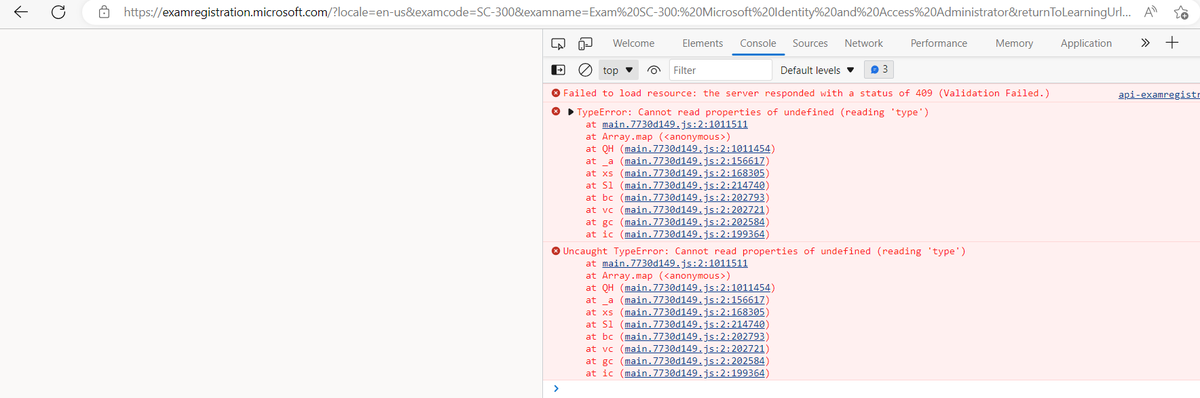 TomSmartSyd's tweet photo. @MicrosoftLearn @PearsonVUE perhaps this is your issue, can you help? https://t.co/hAzz5B7qqT