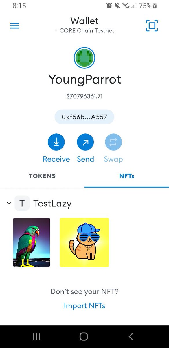 youngparrotnft's tweet photo. Hi NFT holders on YoungParrot,

If your NFT did not show up in your MetaMask after imported last couple days, then press on the NFT in the MetaMask until the menu options shows up. Click Refresh Metadata.

Feel free to ask questions in Discord or Telegram.

#CoreDAO #youngparrot https://t.co/rIHYNbnxZf