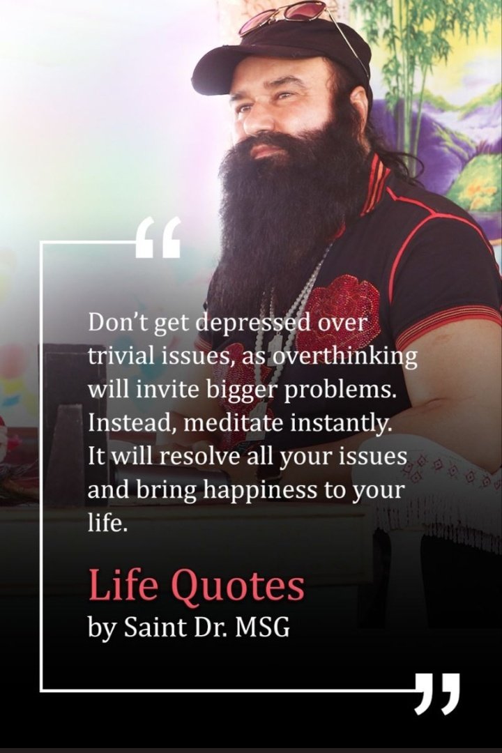 Saint Gurmeet Ram Rahim Ji guides millions of people and tells that meditation can help fight every struggle. If done on regular basis it boosts self-confidence & gets rid of negative thoughts.Maintaining mental and spiritual health. #FightDepression