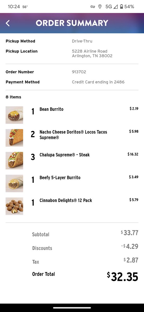 KellyBallMom31's tweet photo. $33.77 later and the #ArlingtonTN @tacobell disappoints again. No sauce-asked for mild and hot and chalupa wrappers are greasy. Only good side is I didn't have to go back for missing stuff. Old manager was way better than current mess. #longtimecustomer #crappyagain https://t.co/pFEloNtlgu