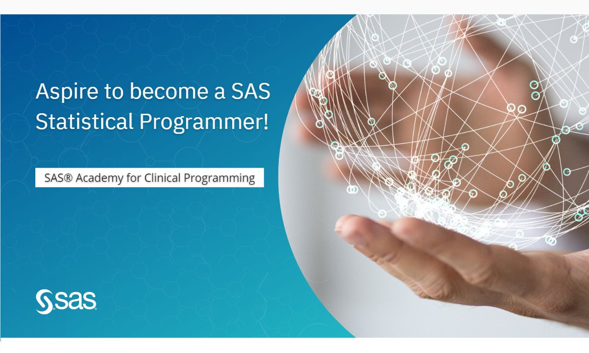 sasindia's tweet image. All statistics graduates, explore a career in Life sciences Industry! Learn SAS Programming, Clinical Trials, CDISC standards, STDM, ADaM programming.
Financial support is available.
2.sas.com/60153TJ5f
#sas #clinicalsas #sasprogramming #sascertified