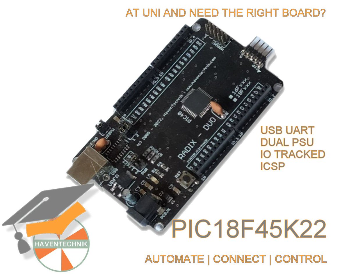 HavenTechnik's tweet photo. #HavenTechniks PIC Development boards offer an inexpensive and extensible option for students. The compact, yet well-laid-out board enhances the learning experience.
See here for your purchase: https://t.co/8WeCchdDAU
#pretoriauniversity #embedded #diysolutions #pretoria https://t.co/4l61fCXL09