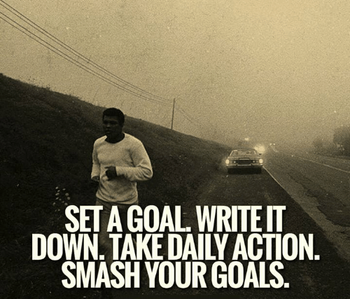 Set a goal. Write it down. Take daily action. Smash your goals. #WednesdayWisdom #WednesdayThoughts #GoldenHearts #Goals #Smashed #GoalAchieversCommunity