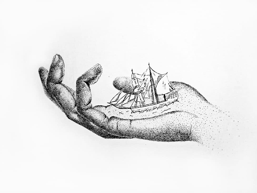 船。
Boat.

2020.08.21

#technicalpen #art #pin
#代針筆
#boat 
#絵 
#イラスト 
#オリジナルイラスト