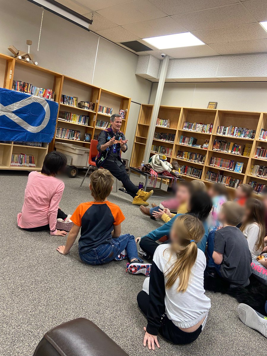 Fortunate to have Cort Dogniez,Métis Storyteller,join us for the entire day.Students&amp;staff were raving about his string games,oral stories,Cree&amp;Michif language&amp;his ability to engage all from k-12.Each time I listen to Cort,I learn&amp;come away with more wonders.<a href="/prairiespiritsd/">Prairie Spirit SD</a>