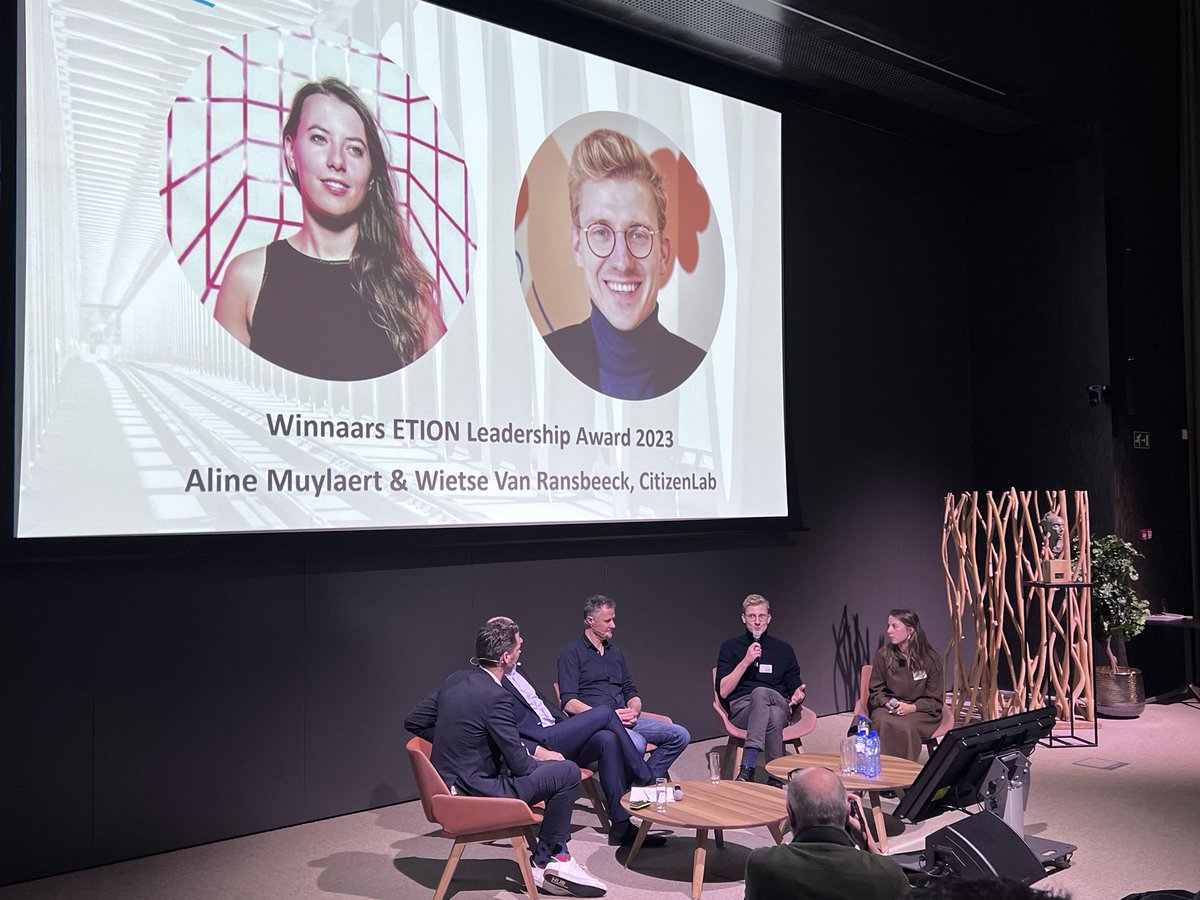 Heel erg onder de indruk van het ondernemersduo Aline Muylaert &amp; Wietse Van Ransbeeck, winnaars vd #etion #leadershipaward. Schone mensen!