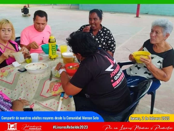 #2Feb| 1/2 Desde la cancha de la Comunidad Morean Soto se realizó compartir con nuestros adultos mayores donde se contó con la participación del Colectivo "Adulto Contemporáneo"...
#SomosBéisbolSomosPasión
#ChávezSiempreChávez
#linaresmodernoyproductivo