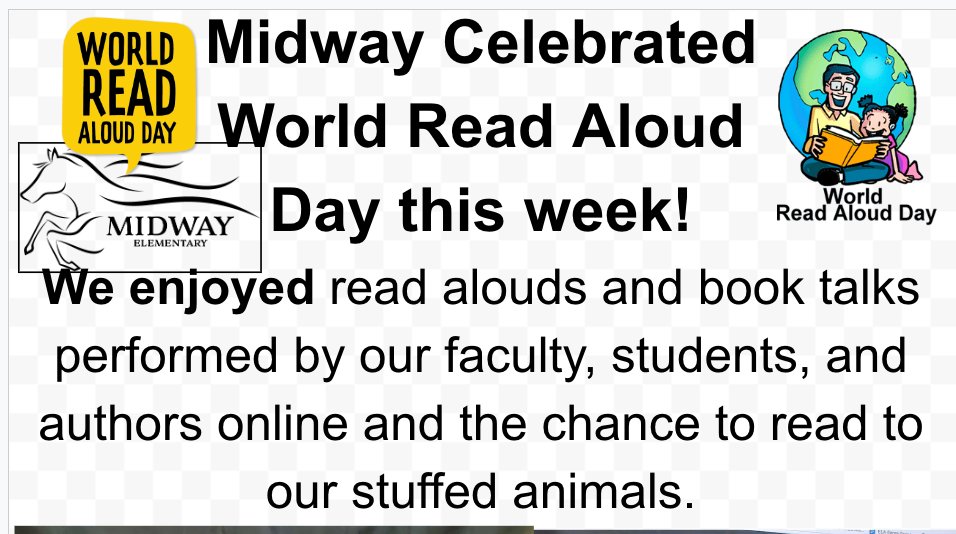 Our @Midway_Mustangs celebrated World Read Aloud Day this week with guest readers, stuffed animal audiences, and more. #MustangsRead #Lex1Literacy