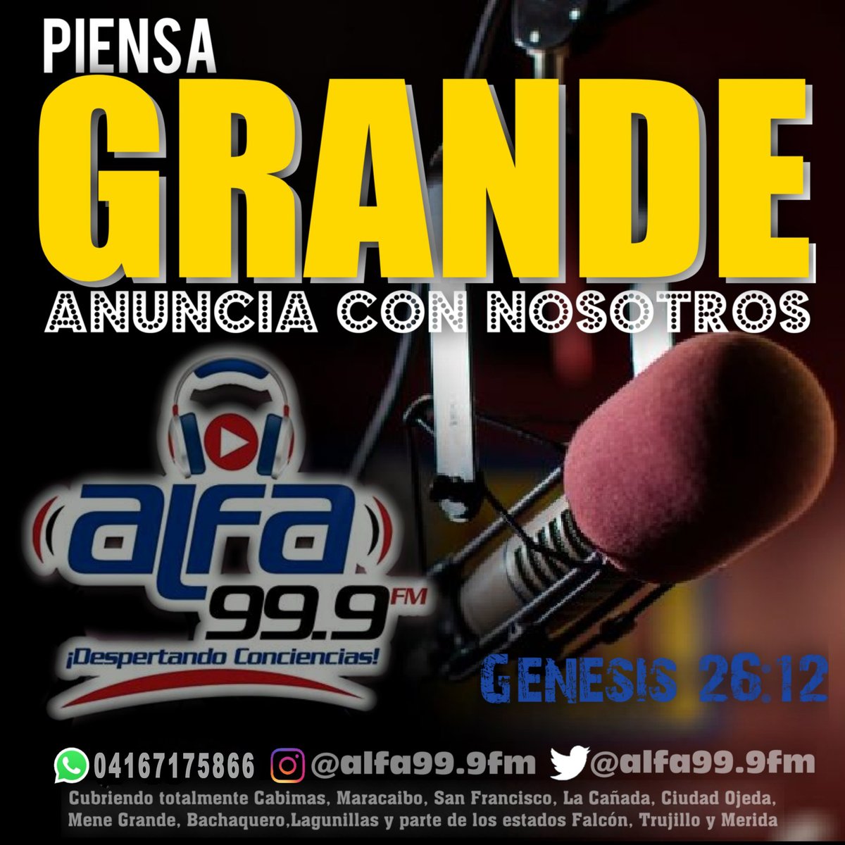 alfa99_9fm's tweet photo. Este  #2023 es el año de ampliar la #visión para tu #negocio invierte en la mejor #publicidad en @alfa99_9fm  te garantizamos que tus ventas aumentarán y tu negocio será bendecido y prosperado, Si estás interesado o para mayor información llámanos, o envíanos al 04167175866 https://t.co/EGUjaFfhON
