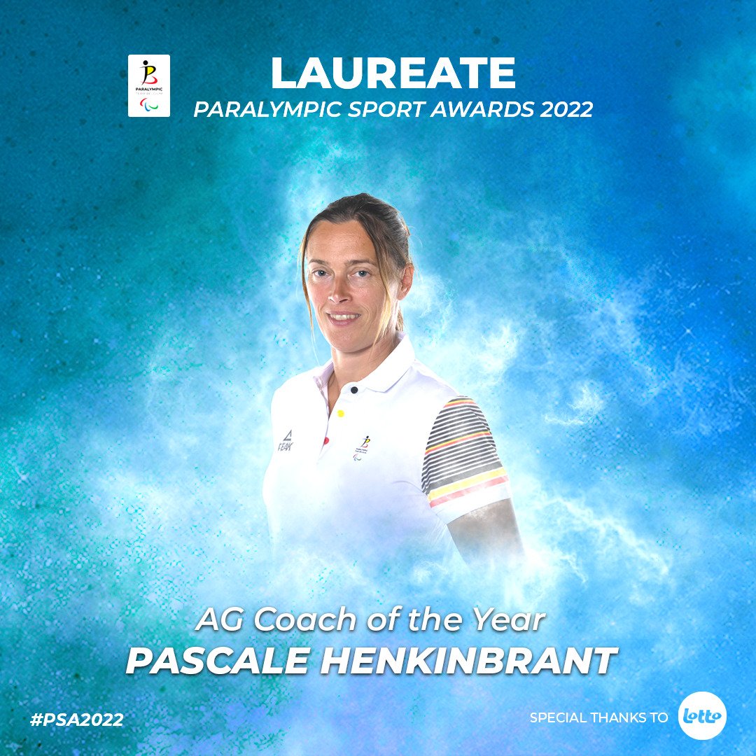 BEParalympics's tweet image. And the first 2022 Paralympic Sports Award goes to Para athletics coach Pascale Henkinbrant who receives the “AG Coach of the Year Award” 🏆
Congratulations! 
#PSA2022
@LigueHandisport @RTBFsport @sporza @ladh  @AGInsurancePR @Bouke_media @Redac_MAtele