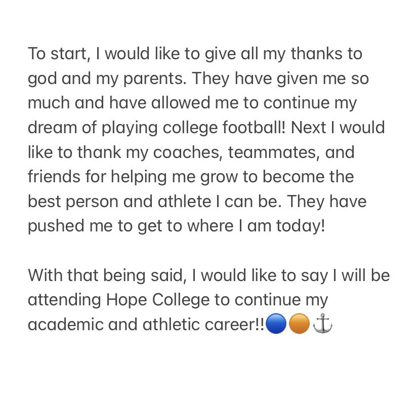 COMMITTED🔵🟠⚓️@CoachStuddd <a href="/Coach_HThompson/">Hunter Thompson</a> <a href="/PStuursm/">Peter Stuursma</a> <a href="/CoachTremblay40/">Josh Tremblay</a> <a href="/HopeCollegeFB/">Hope College Football</a>