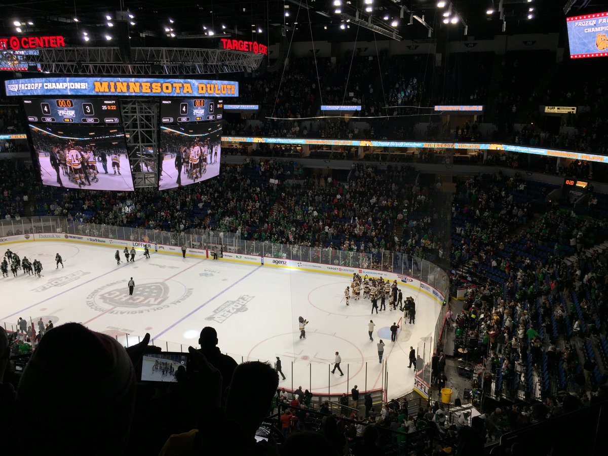 The Target Center in Minneapolis hosted the first 4 NCHC Frozen Faceoff tournaments before moving across the river. Four different teams won it in that timespan. UMD won the tournament in the last year at the venue in 2017 when the Bulldogs defeated North Dakota 4-3.