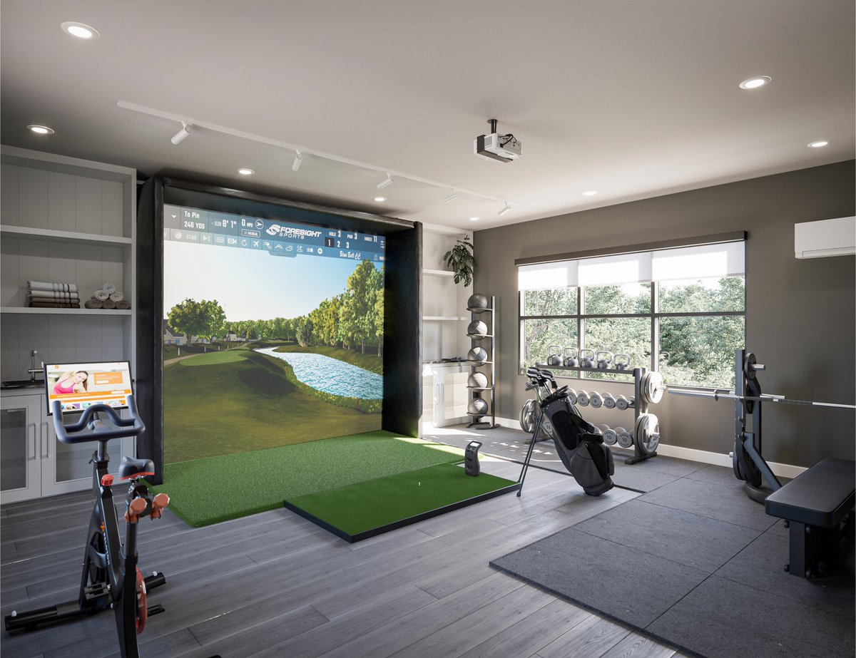 ¿Hacer ejercicio o mejorar tu juego? 🏋️‍♀️🏌️‍♂️ ⁣
⁣
¡No hay necesidad de elegir en este Gym o Sim potenciado por #GC3 ! ⁣💪 Puedes elegir las dos cosas 
⁣
#foresightsports #golfsimulator #golf #gym